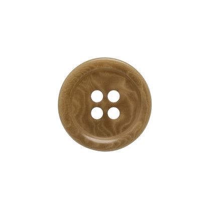 Horn 4-Hole Button - 30L/19mm - Light Brown Swirled