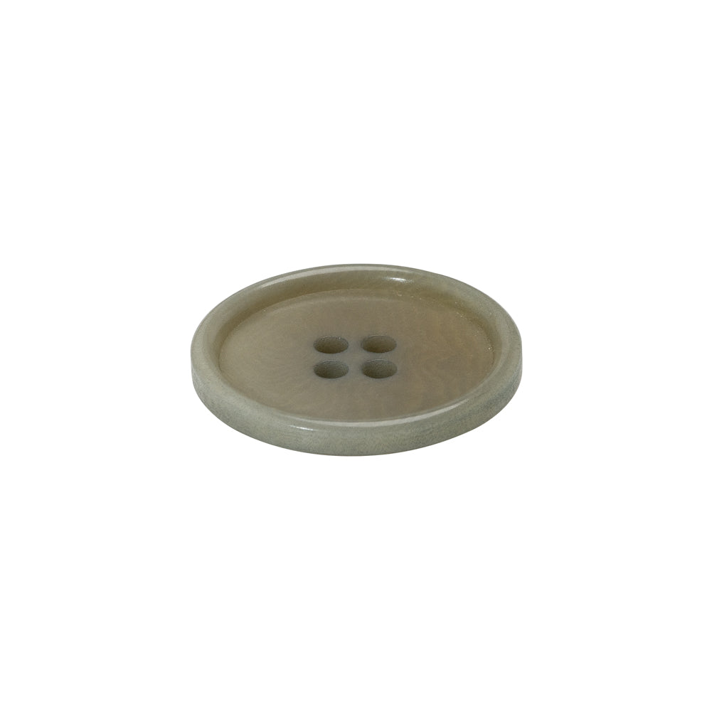 Horn 4-Hole Button - 32L/20mm - Light Gray Green Narrow Rim - Folded