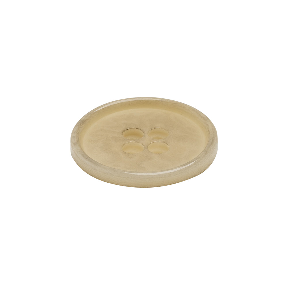 Horn 4-Hole Button - 34L/21.5mm - Ivory Narrow Rim