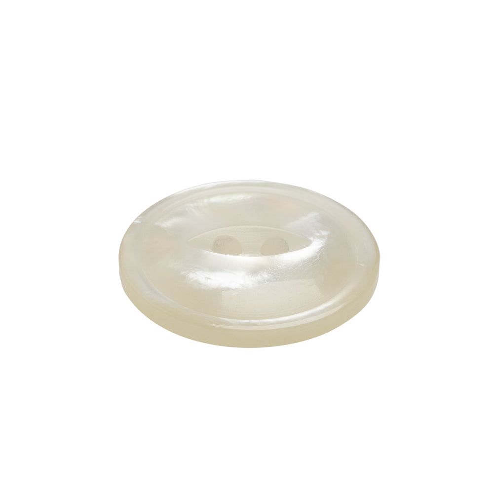 Plastic 2-Hole Button - 36L/23mm - Translucent White Swirl - Folded
