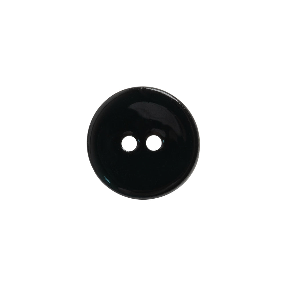Shell 2-Hole Button - 24L/15mm - Black and Green
