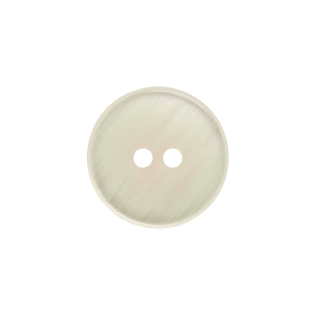 Plastic 2-Hole Button - 30L/19mm - Iridescent White Dish Shaped
