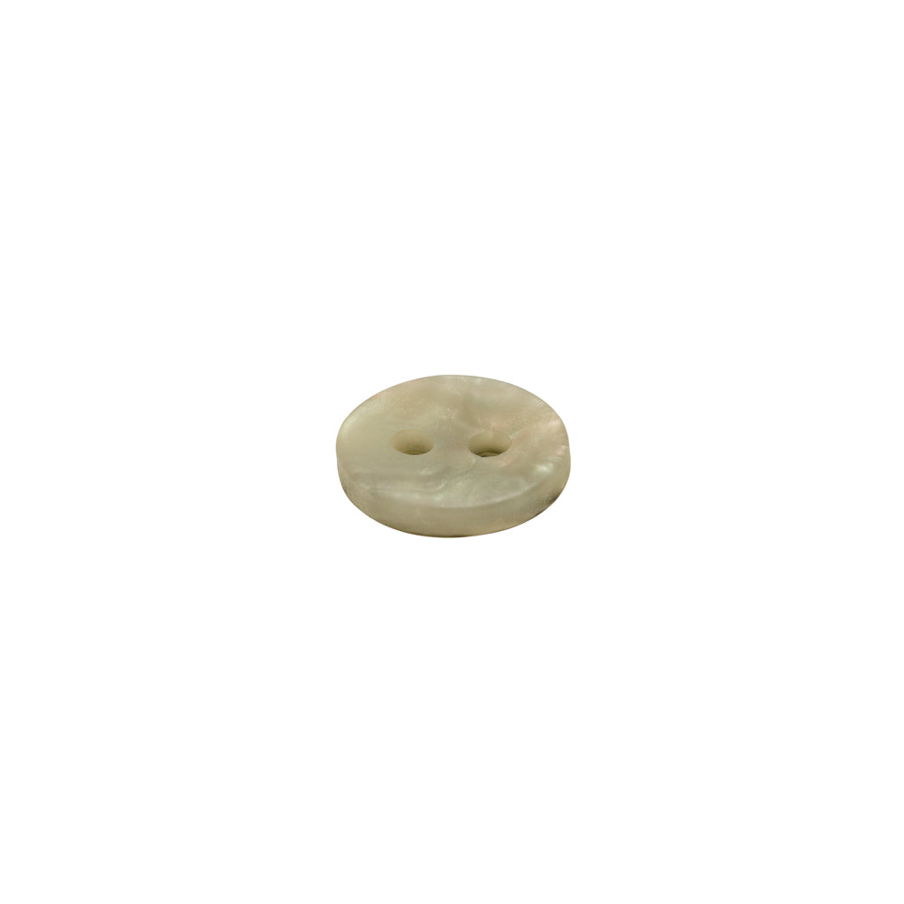 Plastic 2-Hole Button - 16L/10mm - Shimmering Light Olive Green