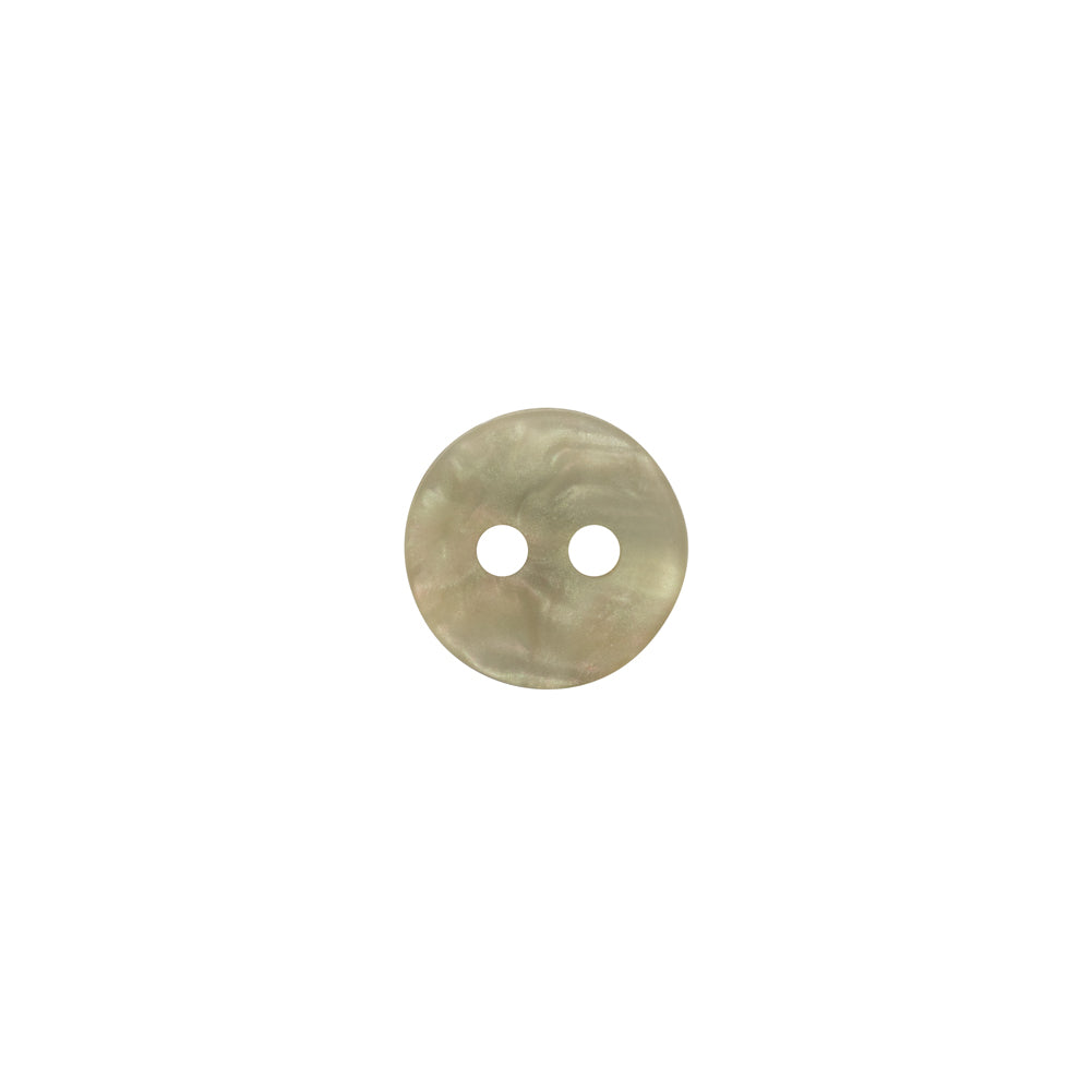 Plastic 2-Hole Button - 16L/10mm - Shimmering Light Olive Green