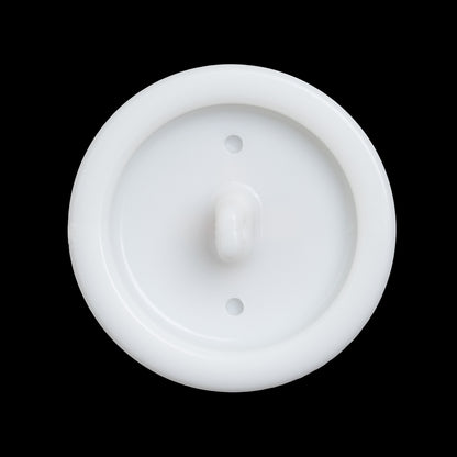 Plastic Shank Back Button - 44L/28mm - White and Metallic Gold Faux Stitched 4-Hole