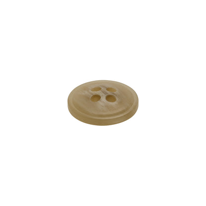 Plastic 4-Hole Button - 20L/12.5mm - Beige and White Striated - Made in Italy