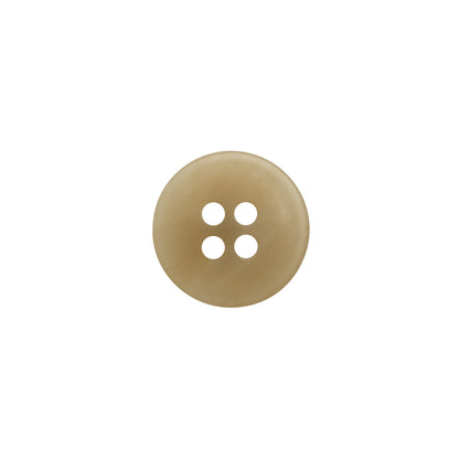 Plastic 4-Hole Button - 20L/12.5mm - Beige and White Striated - Made in Italy