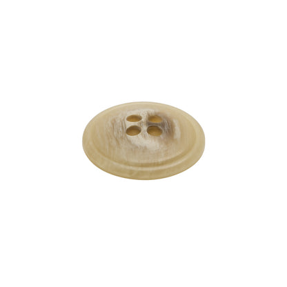 Plastic 4-Hole Button - 28L/18mm - Beige and Brown Striated - Made in Italy