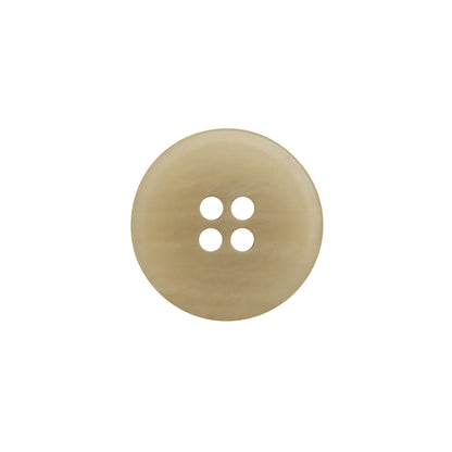 Plastic 4-Hole Button - 28L/18mm - Beige and Brown Striated - Made in Italy