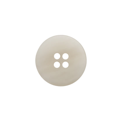 Plastic 4-Hole Button - 28L/18mm - White and Cream Striated - Made in Italy