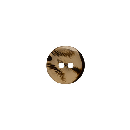 Plastic 2-Hole Button - 18L/11.5mm - Brown and Black Translucent Rolled Rim