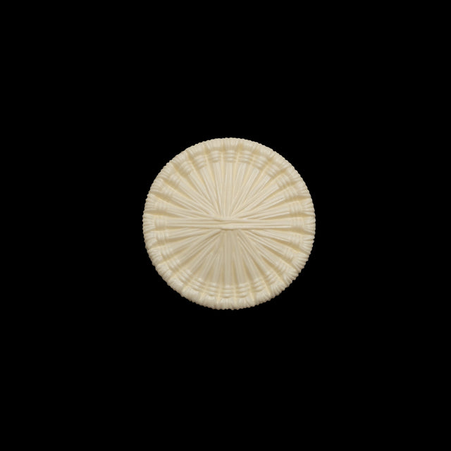 Plastic Shank Back Button - 24L/15mm - Ivory Radiating Sticks