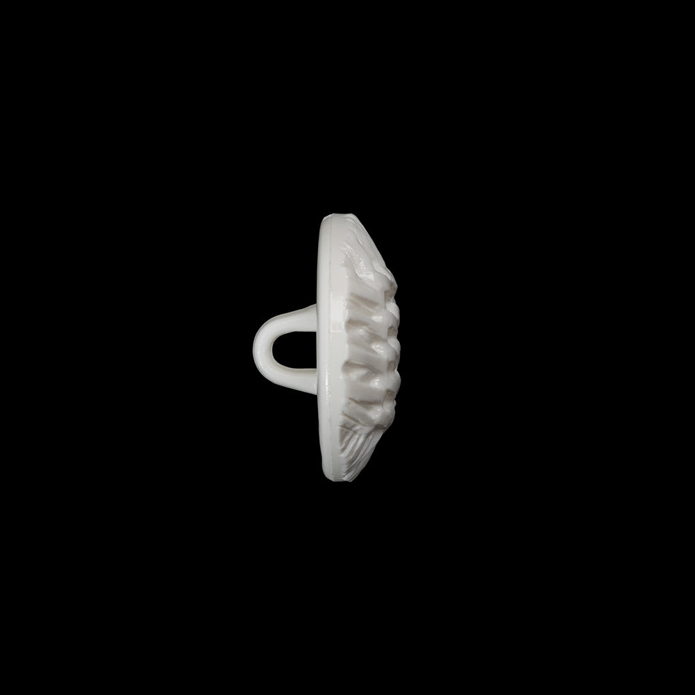 Plastic Shank Back Button - 24L/15mm - White Woven Lattice