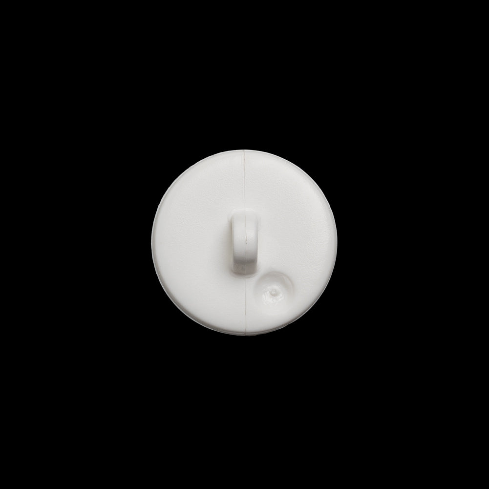 Plastic Shank Back Button - 24L/15mm - White Woven Lattice