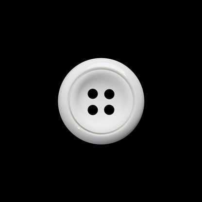 Plastic 4-Hole Button - 28L/18mm - White Tire Rim with Engraved Ring