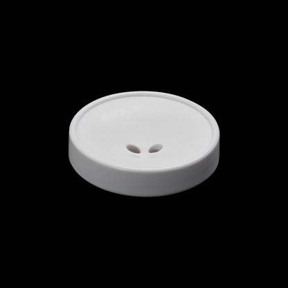 Plastic 2-Hole Button - 36L/23mm - White Funnel Dish Shaped with Narrow Rim