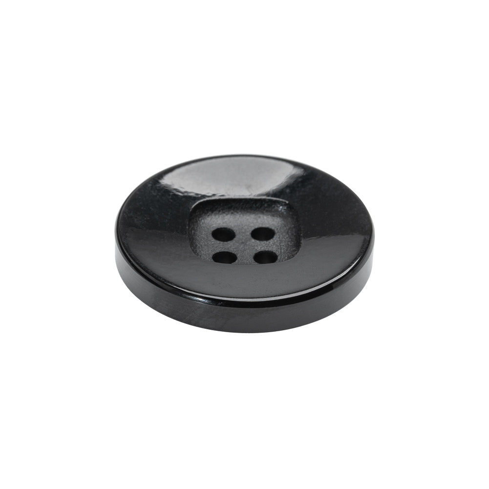 Plastic 4- Hole Button - 36L/23mm - Black with Rounded Square Center