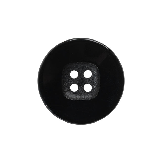 Plastic 4- Hole Button - 36L/23mm - Black with Rounded Square Center