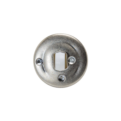 Plastic 2-Piece Shank Back Button - 30L/19mm - Silver and White Pearl Dome