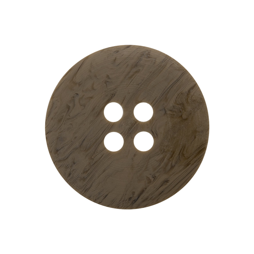Horn 2-Hole Button - 40L/25.5mm - Brown and Charcoal Natural Grain - Detail