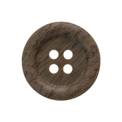 Horn 2-Hole Button - 40L/25.5mm - Brown and Charcoal Natural Grain
