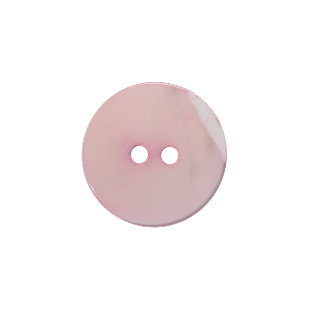 Shell 2-Hole Button - 32L/20mm - Baby Pink Shimmer Narrow Rim