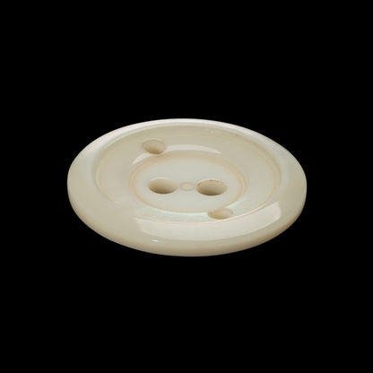 Plastic 2-Hole Button - 40L/25.5mm - Iridescent Ivory Stairstep with Decorative Holes