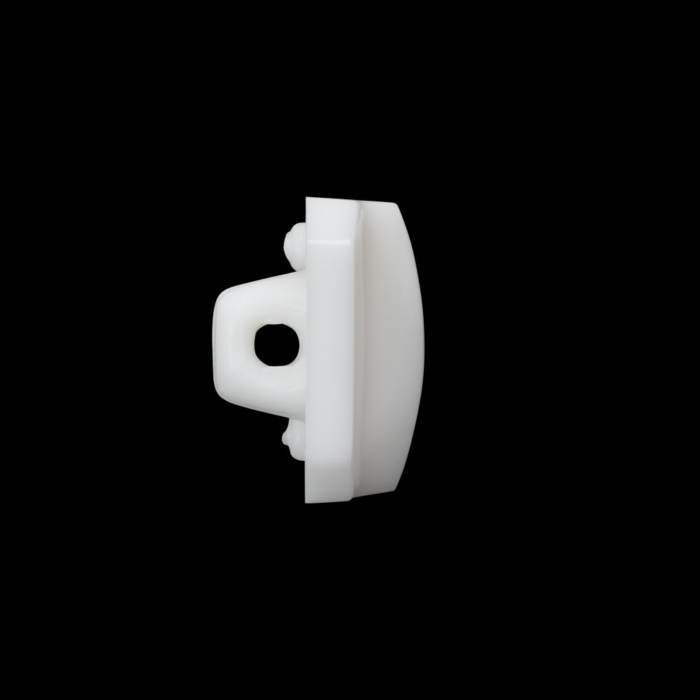Square Plastic Shank Back Button Made in Italy - 30L/19mm - White Center Ridge - Folded