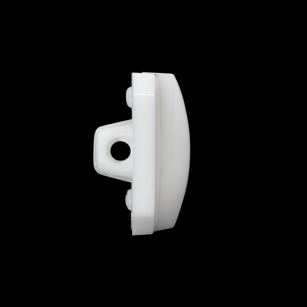 Square Plastic Shank Back Button Made in Italy - 36L/23mm - White Center Ridge - Folded