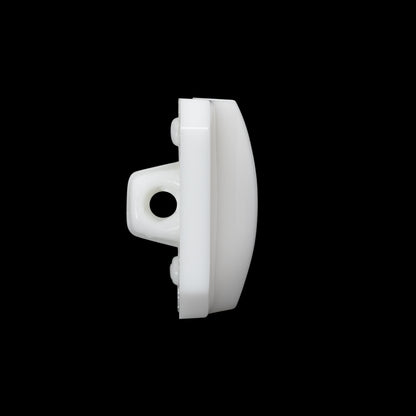 Square Plastic Shank Back Button Made in Italy - 36L/23mm - White Center Ridge