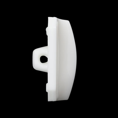 Square Plastic Shank Back Button Made in Italy - 44L/28mm - White Center Ridge