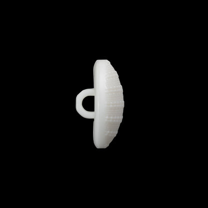 Plastic Shank Back Button - 28L/18mm - White Woven Textured Half Dome