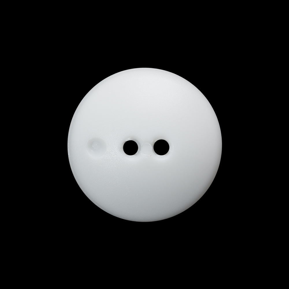 Plastic 2-Hole Button - 36L/23mm - White Faceted Bowl Shape - Detail