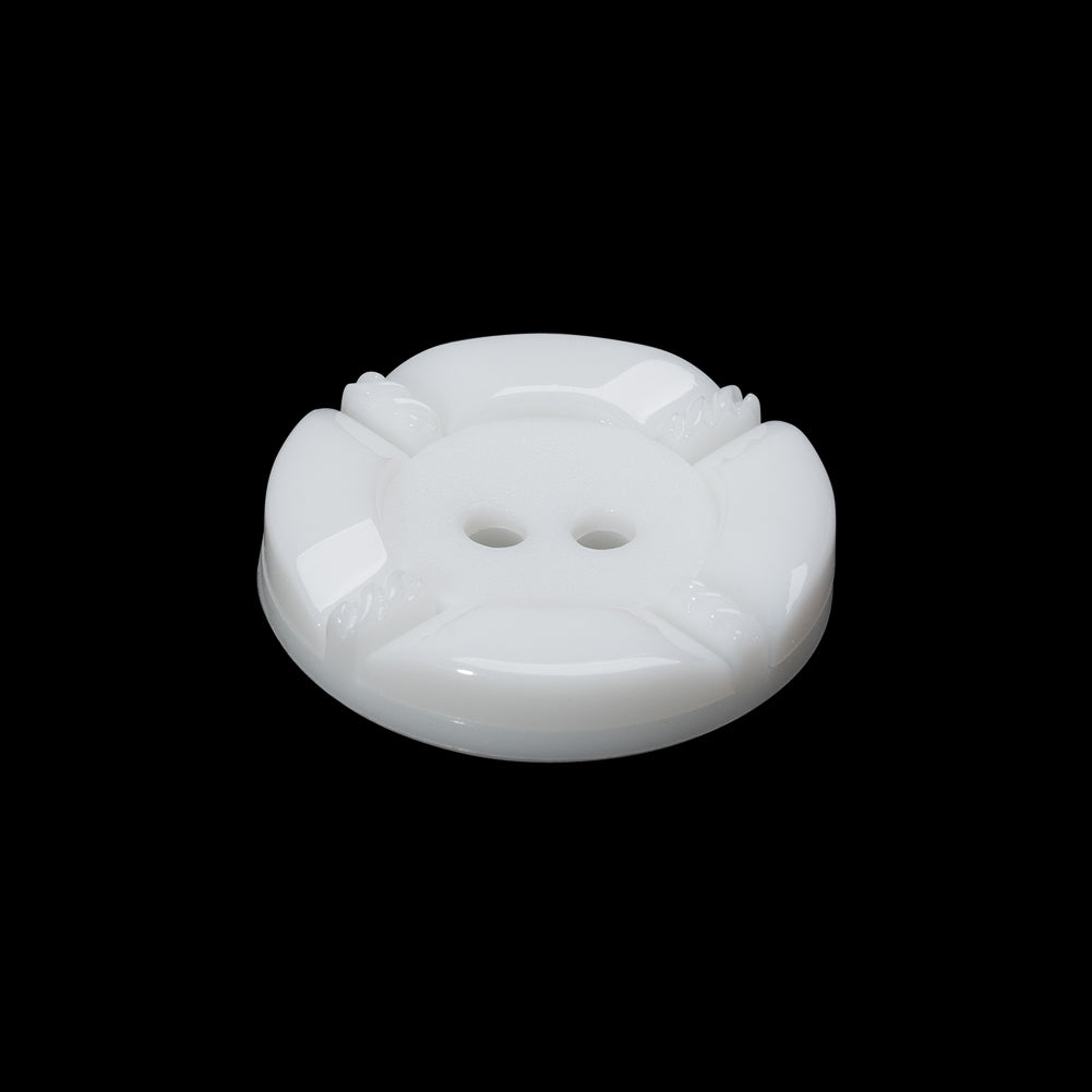 Plastic 2-Hole Button - 36L/23mm - White Decorative Ropes 2-Piece - Folded