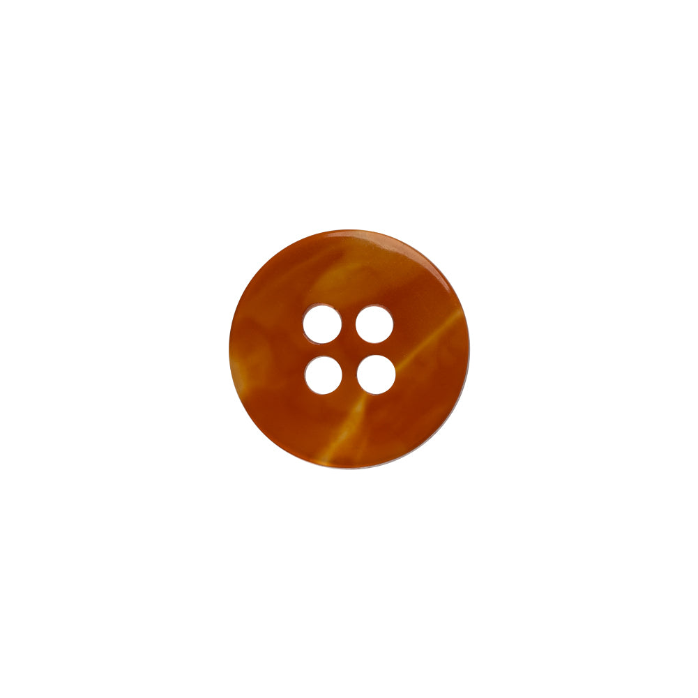 Plastic 4-Hole Button - 20L/12.5mm - Translucent Burnt Orange