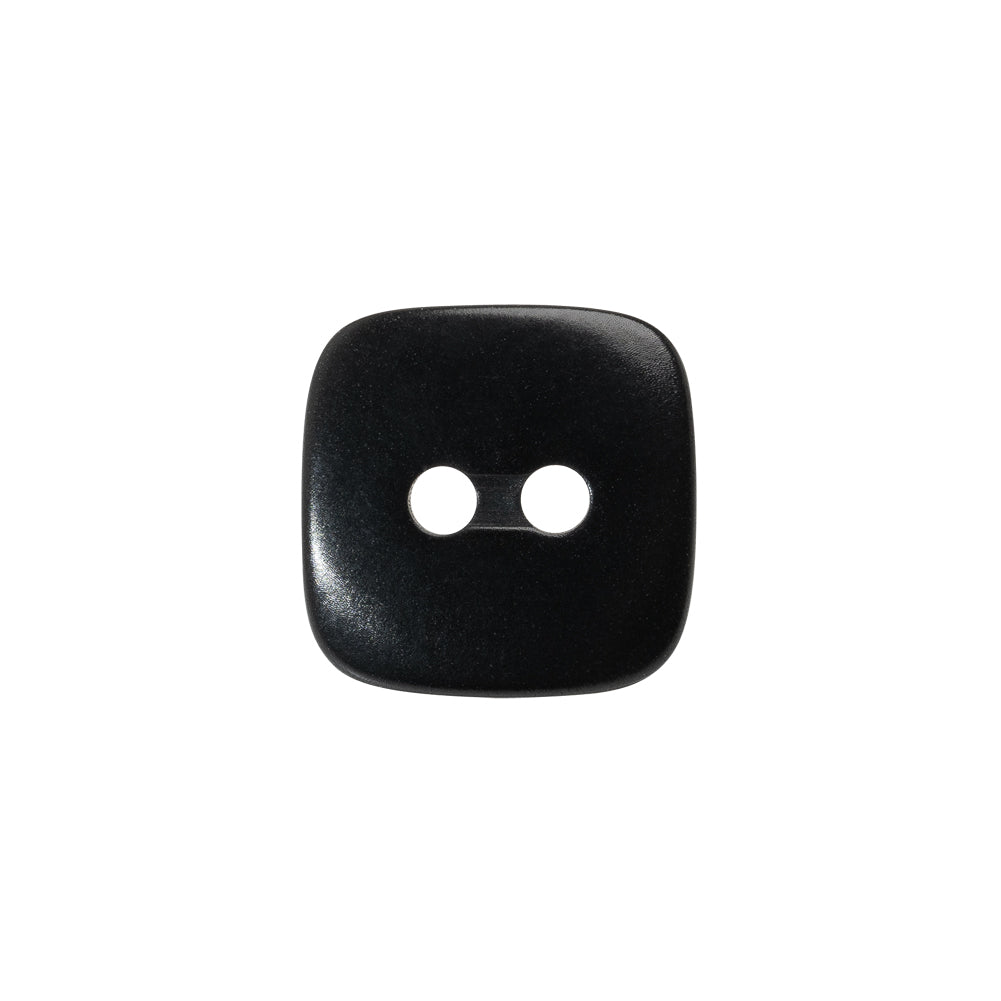 Square Plastic 2-Hole Button - 24L/15mm - Black