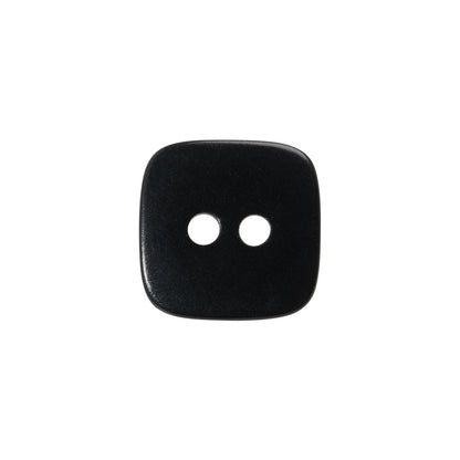 Square Plastic 2-Hole Button - 24L/15mm - Black