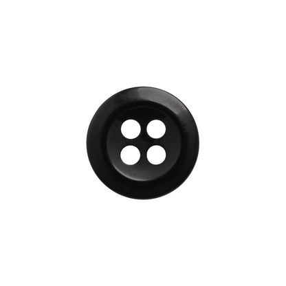 Plastic 4-Hole Button by Famous Designer - 24L/15mm - Black Text Engraved Rim