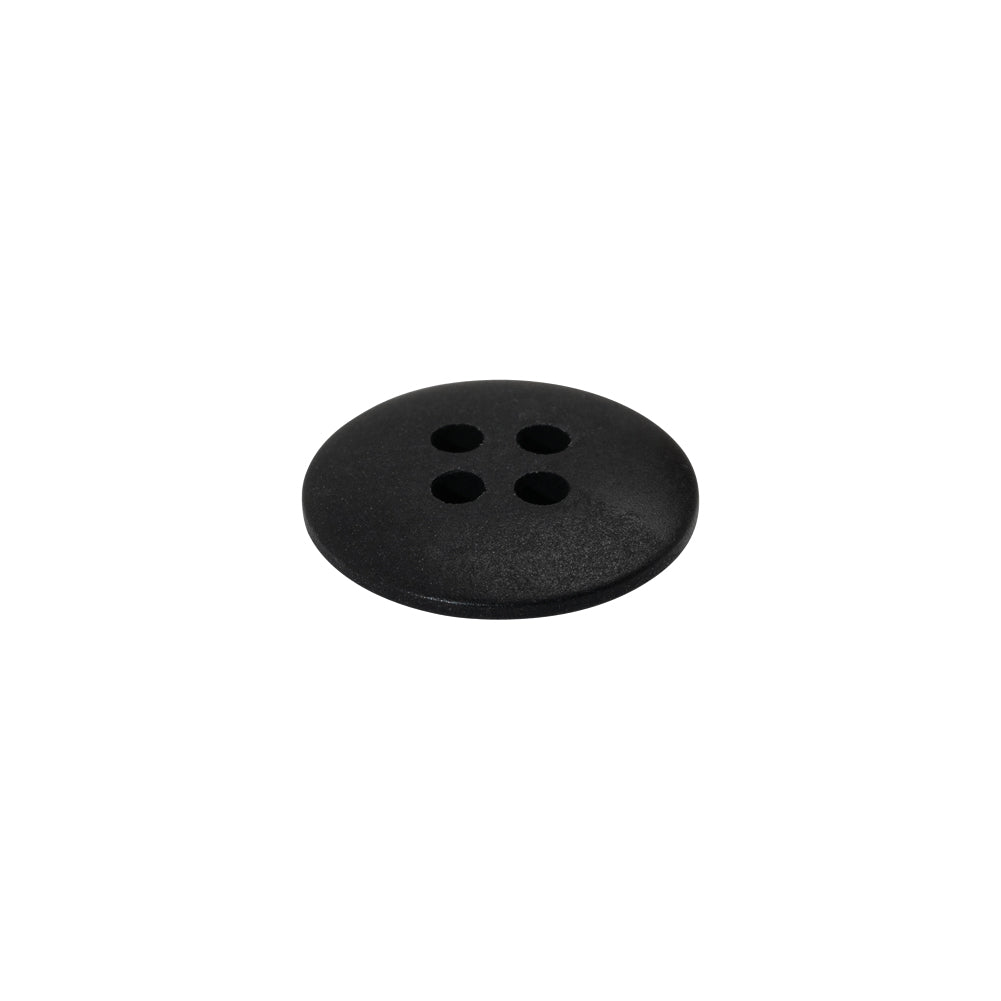 Plastic 4-Hole Button - 24L/15mm - Matte Black Smooth Top
