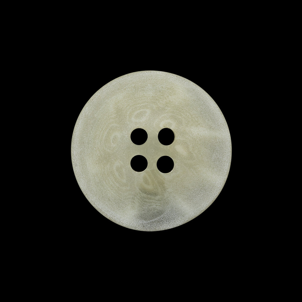 Plastic 4-Hole Button - 35L/22mm - Matte Translucent Ivory Swirls Shallow Plate
