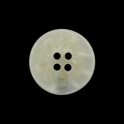 Plastic 4-Hole Button - 35L/22mm - Matte Translucent Ivory Swirls Shallow Plate