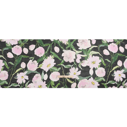 Carolina Herrera Black, Pink and Green Floral Silk Organza Full