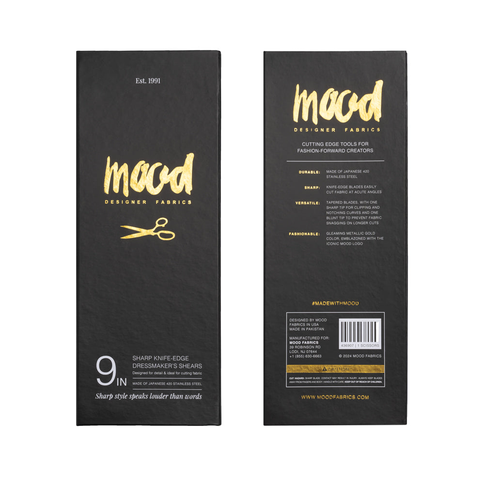 9" Knife-Edge Dressmaker's Shears by Mood - Metallic Gold Full