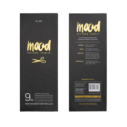 9" Knife-Edge Dressmaker's Shears by Mood - Metallic Gold Full