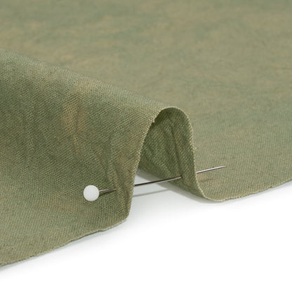 Olive Mottled Wrinkled Lightweight Cotton Canvas Detail