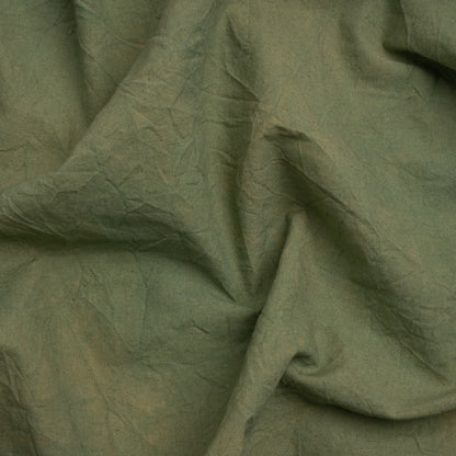 Olive Mottled Wrinkled Lightweight Cotton Canvas