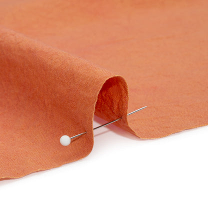 Terracotta Mottled Wrinkled Lightweight Cotton Canvas Detail