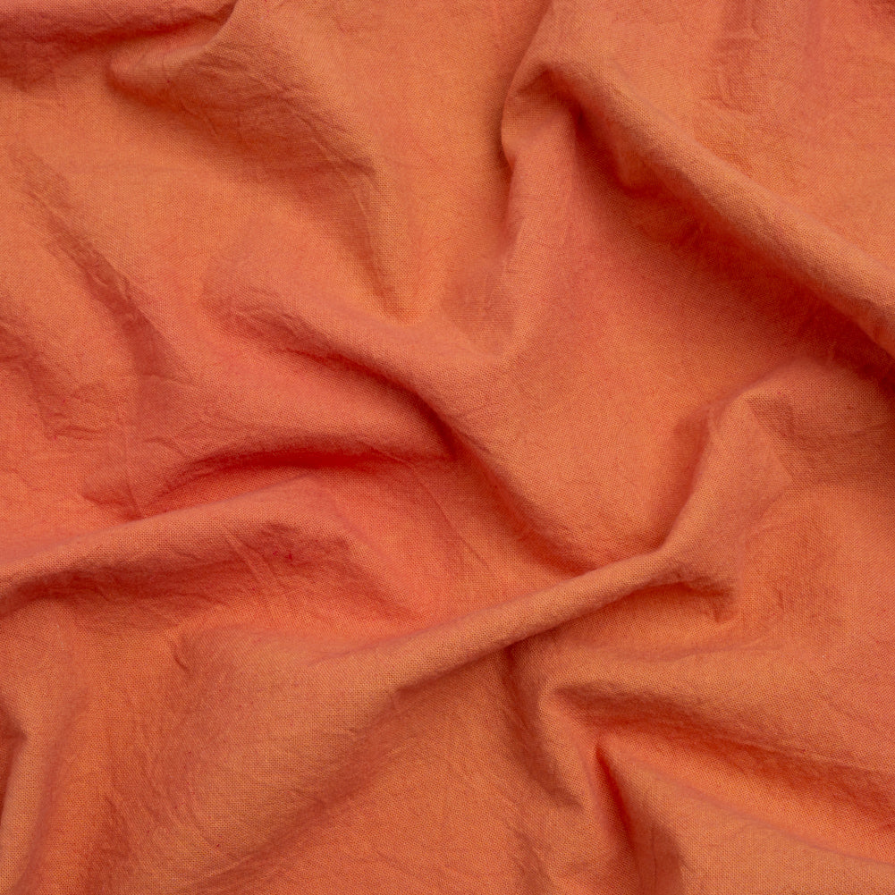 Terracotta Mottled Wrinkled Lightweight Cotton Canvas
