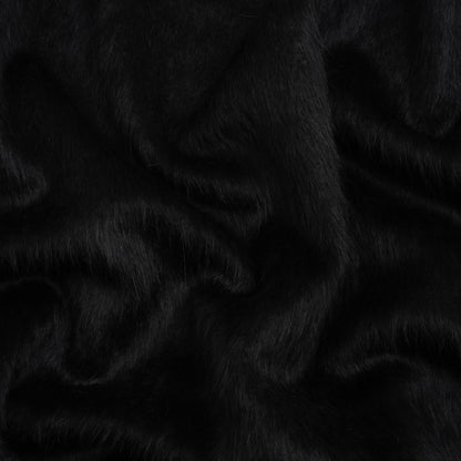 Black Fuzzy Blended Wool Coating