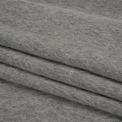 Gray Fuzzy Blended Wool Coating Folded